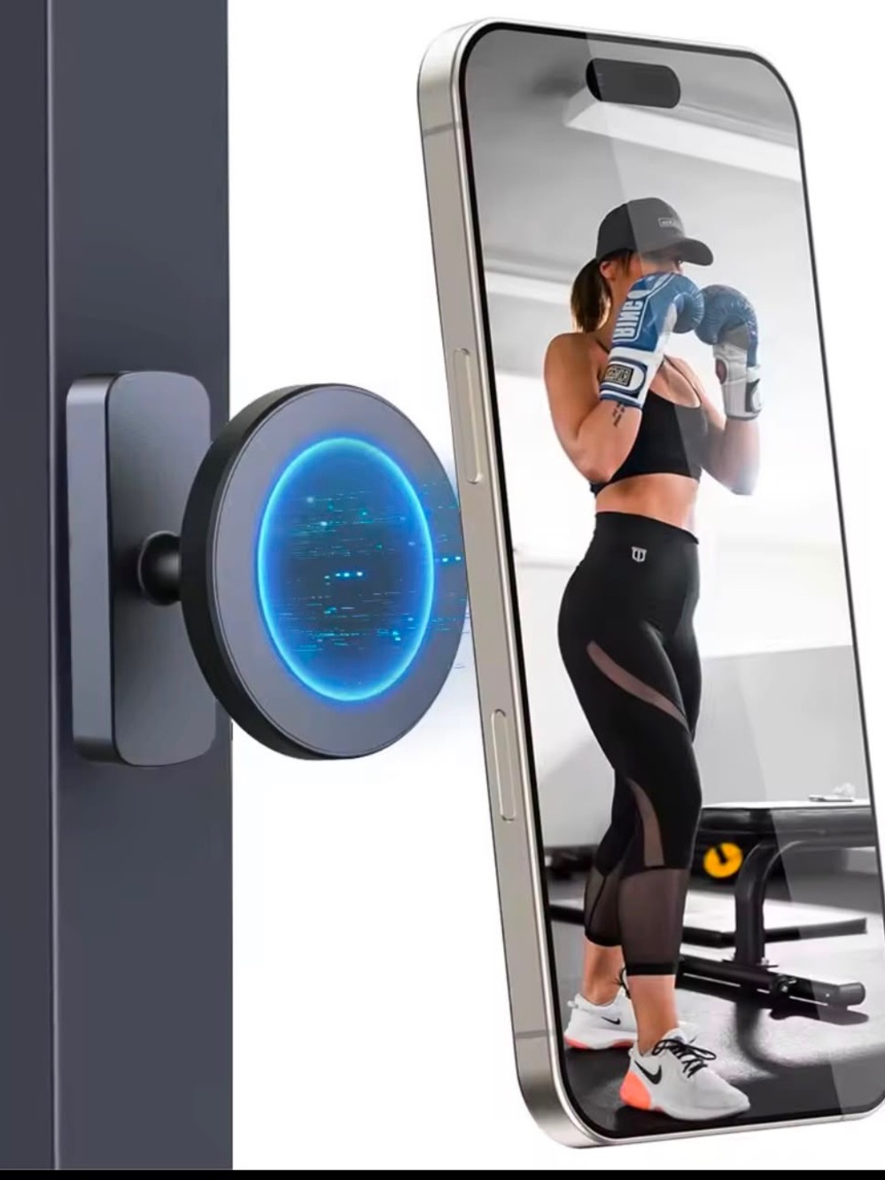 Magnetic Phone holder - Black with Blue LED (new with box)